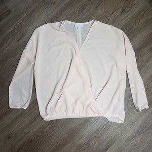 New York & Co light peach l/s blouse